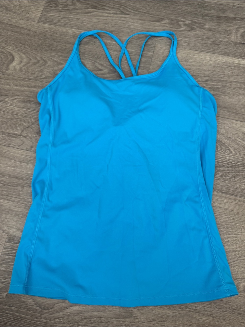 Athletic Bright Turquoise Strappy Tank Top